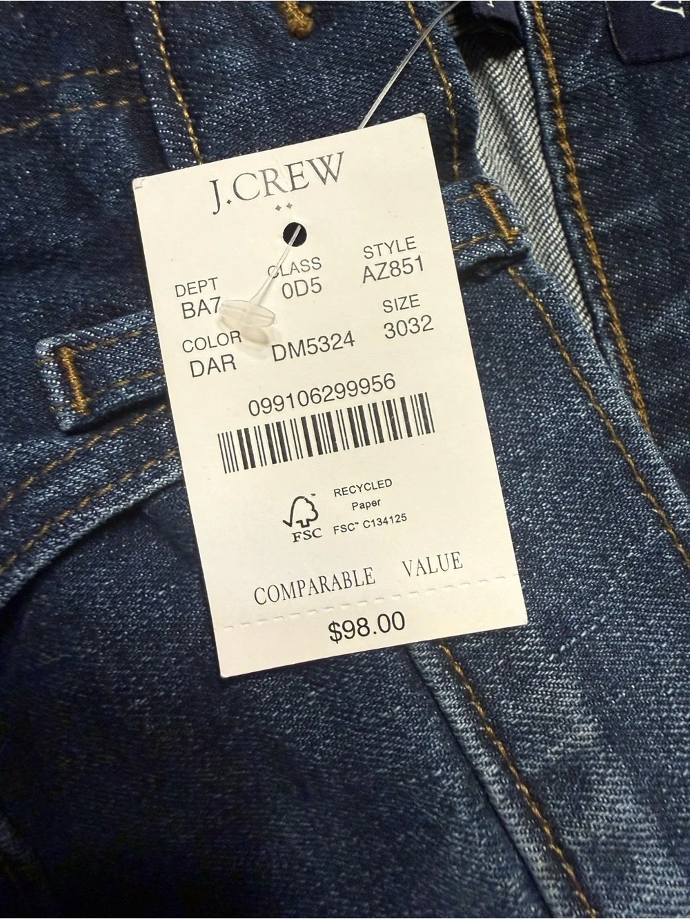 Men’s J. Crew Mid-Blue Straight Leg Jeans